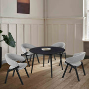 Arcadia and Talulah 48" Round Gray and Black Wood 5 Piece Dining Set - Furniture City (CA)l