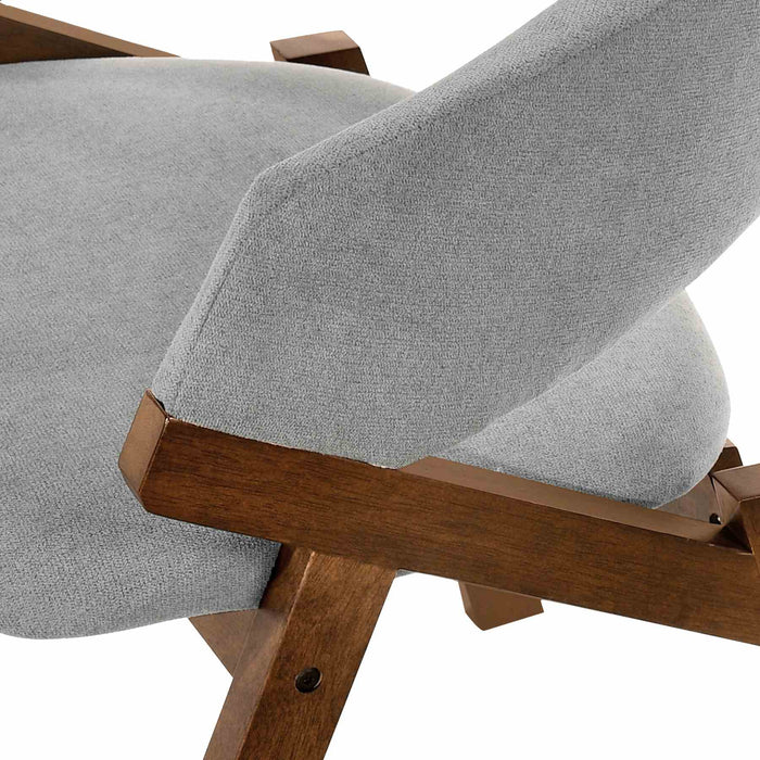 Arcadia and Talulah 48" Round Gray and Walnut Wood 5 Piece Dining Set