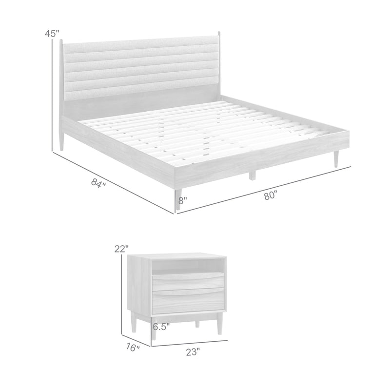 Artemio King 3 Piece Wood Bedroom Set in Walnut Finish - Furniture City (CA)l