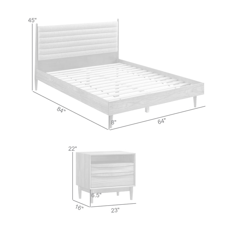 Artemio Queen 3 Piece Wood Bedroom Set in Walnut Finish - Furniture City (CA)l