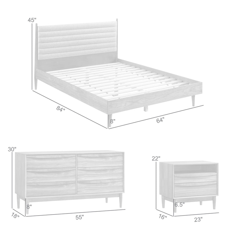 Artemio Queen 4 Piece Wood Bedroom Set in Walnut Finish - Furniture City (CA)l