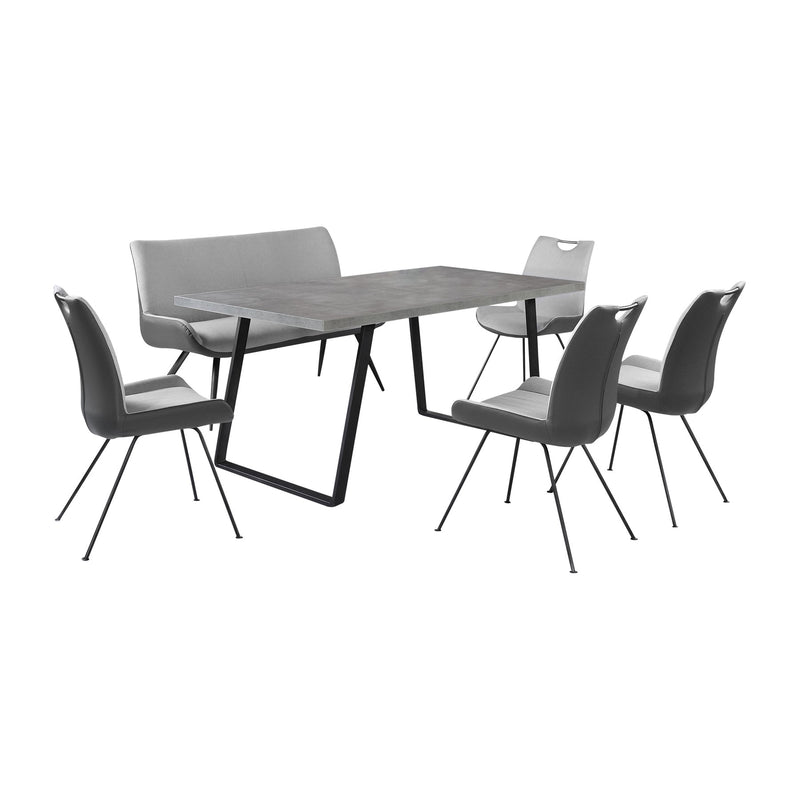 Coronado 6 Piece Pewter Rectangular Dining Set - Furniture City (CA)l