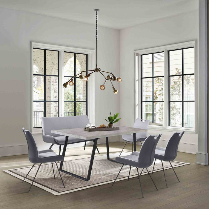 Coronado 6 Piece Pewter Rectangular Dining Set