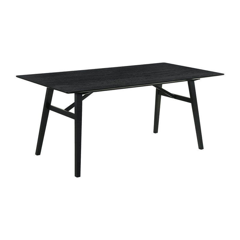Channell 5 Piece Black Wood Dining Table Set with Charcoal Fabric - Furniture City (CA)l