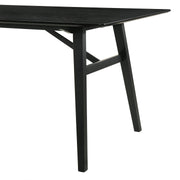 Channell 5 Piece Black Wood Dining Table Set with Charcoal Fabric - Furniture City (CA)l