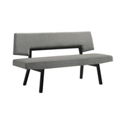 Channell 5 Piece Black Wood Dining Table Set with Benches in Charcoal Fabric - Furniture City (CA)l