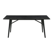 Channell 5 Piece Black Wood Dining Table Set with Benches in Charcoal Fabric - Furniture City (CA)l