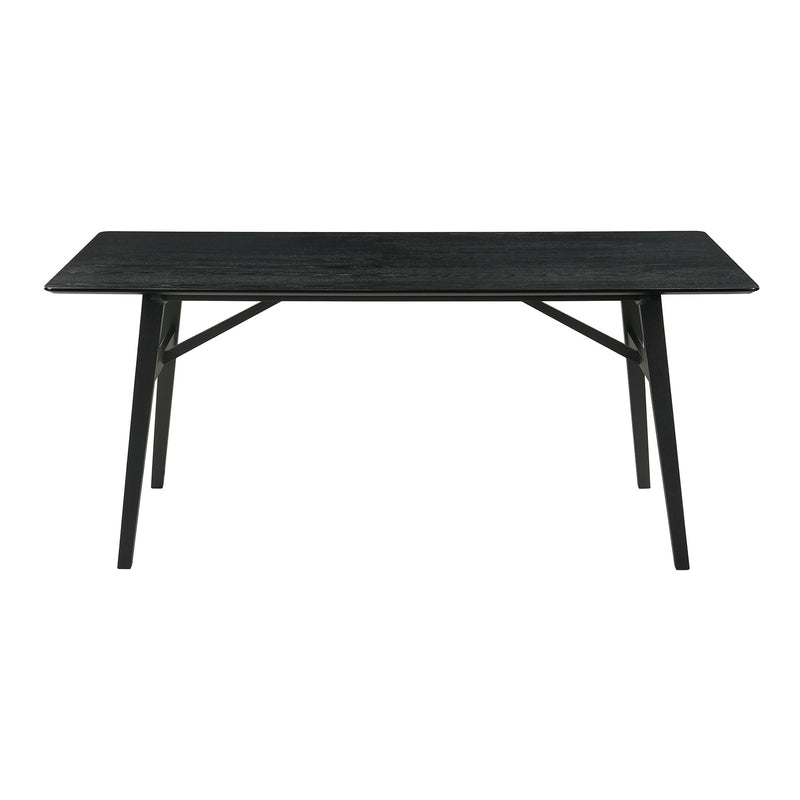 Channell 5 Piece Black Wood Dining Table Set with Benches in Charcoal Fabric - Furniture City (CA)l