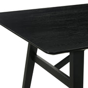 Channell 7 Piece Black Wood Dining Table Set with Charcoal Fabric - Furniture City (CA)l