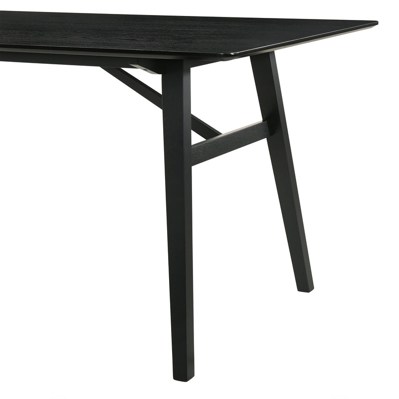 Channell 7 Piece Black Wood Dining Table Set with Charcoal Fabric - Furniture City (CA)l