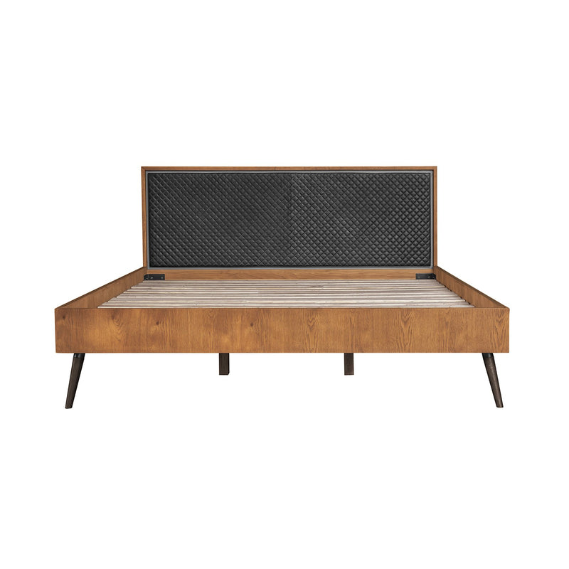 Coco Rustic 3 Piece Upholstered Platform Bedroom set in King with 2 Nightstands - Furniture City (CA)l