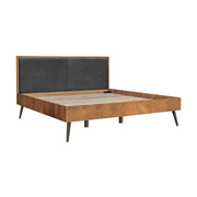 Coco Rustic 4 piece Upholstered Platform Bedroom Set in King with Dresser and 2 Nightstands - Furniture City (CA)l