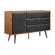 Coco Rustic 4 piece Upholstered Platform Bedroom Set in King with Dresser and 2 Nightstands - Furniture City (CA)l