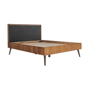 Coco Rustic 4 piece Upholstered Platform Bedroom Set in Queen with Dresser and 2 Nightstands - Furniture City (CA)l