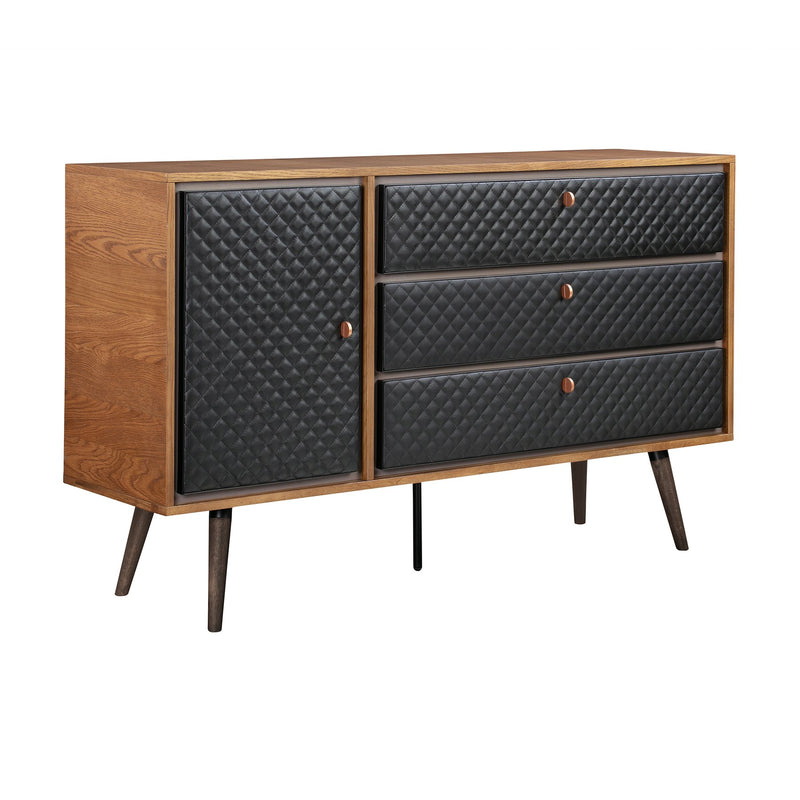 Coco Rustic 4 piece Upholstered Platform Bedroom Set in Queen with Dresser and 2 Nightstands - Furniture City (CA)l