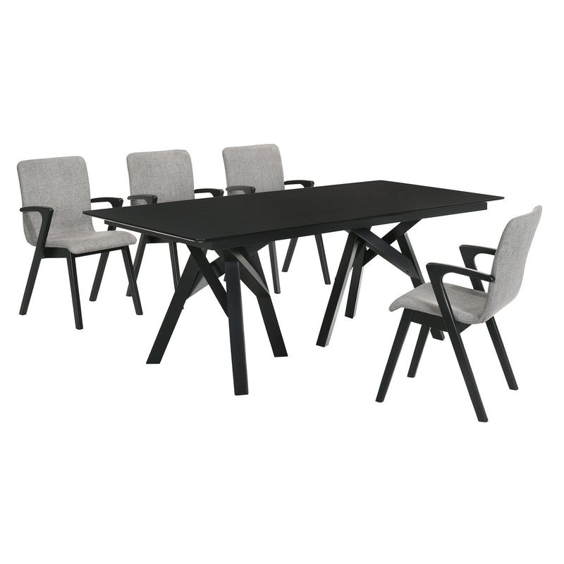 Cortina and Varde 5 Piece Black Rectangular Dining Set - Furniture City (CA)l
