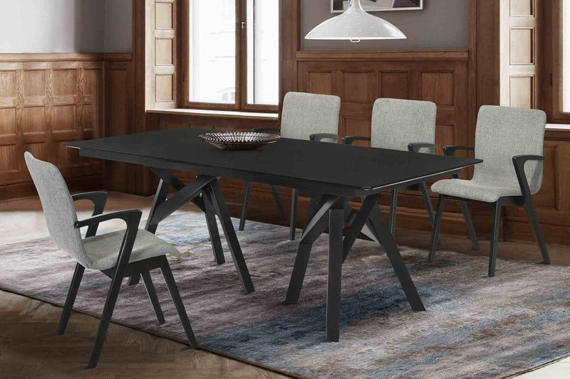 Cortina and Varde 5 Piece Black Rectangular Dining Set - Furniture City (CA)l
