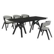 Cortina and Rowan 5 Piece Black Rectangular Dining Set - Furniture City (CA)l