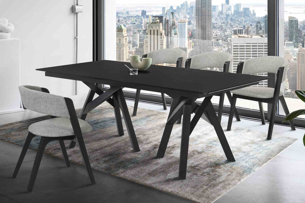 Cortina and Rowan 5 Piece Black Rectangular Dining Set
