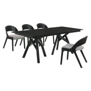 Cortina and Polly 5 Piece Black Rectangular Dining Set - Furniture City (CA)l