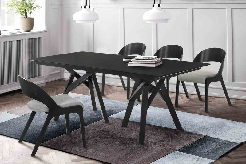 Cortina and Polly 5 Piece Black Rectangular Dining Set - Furniture City (CA)l