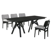 Cortina and Lima 5 Piece Black Rectangular Dining Set - Furniture City (CA)l