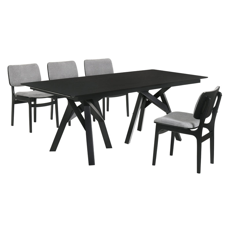 Cortina and Lima 5 Piece Black Rectangular Dining Set - Furniture City (CA)l