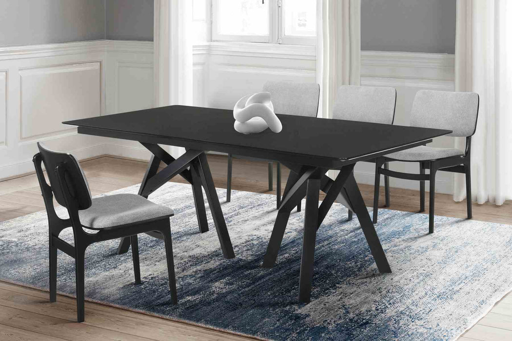Cortina and Lima 5 Piece Black Rectangular Dining Set