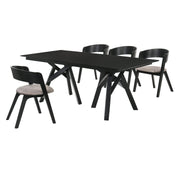 Cortina and Jackie 5 Piece Black Rectangular Dining Set - Furniture City (CA)l