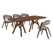 Cortina and Rowan 5 Piece Walnut Rectangular Dining Set - Furniture City (CA)l
