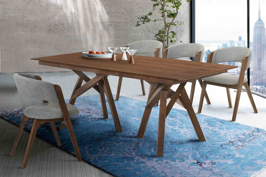 Cortina and Rowan 5 Piece Walnut Rectangular Dining Set