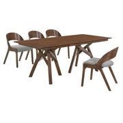Cortina and Polly 5 Piece Walnut Rectangular Dining Set - Furniture City (CA)l