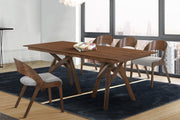 Cortina and Polly 5 Piece Walnut Rectangular Dining Set - Furniture City (CA)l