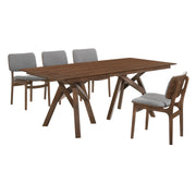 Cortina and Lima 5 Piece Walnut Rectangular Dining Set - Furniture City (CA)l