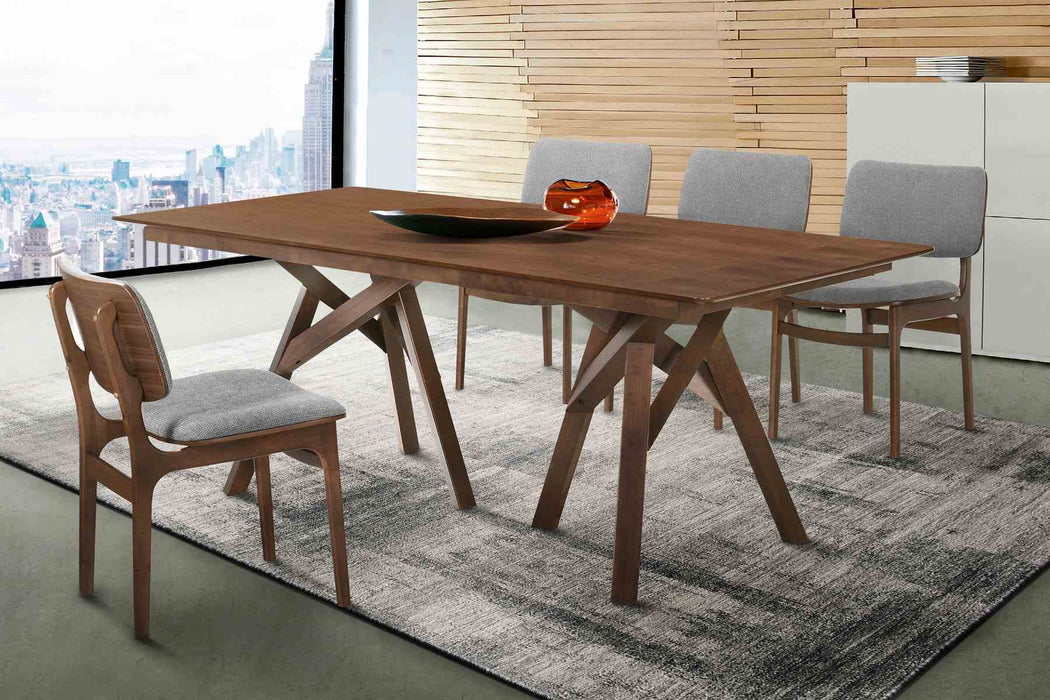 Cortina and Lima 5 Piece Walnut Rectangular Dining Set