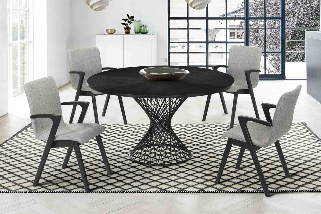 Cirque and Varde 5 Piece Black Round Dining Set