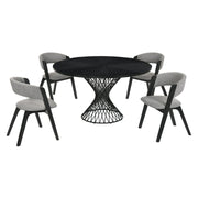 Cirque and Rowan 5 Piece Black Round Dining Set - Furniture City (CA)l