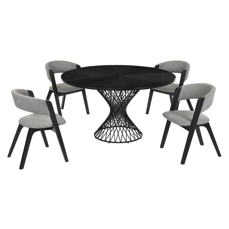 Cirque and Rowan 5 Piece Black Round Dining Set - Furniture City (CA)l