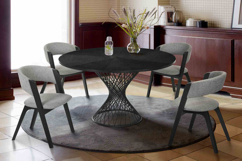 Cirque and Rowan 5 Piece Black Round Dining Set - Furniture City (CA)l