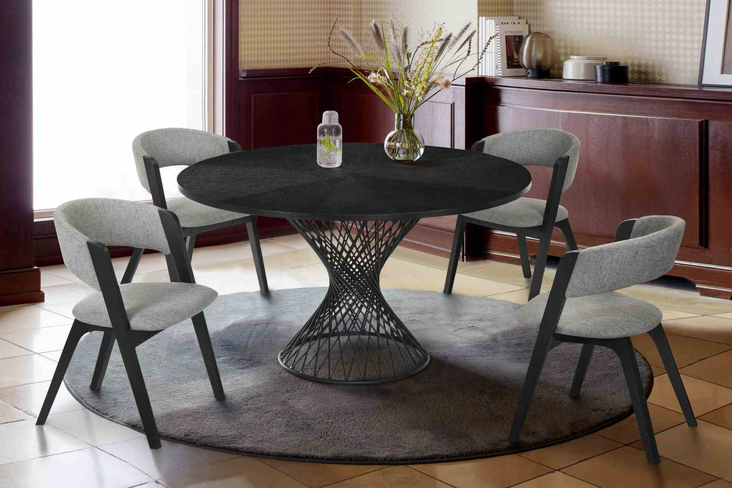 Cirque and Rowan 5 Piece Black Round Dining Set