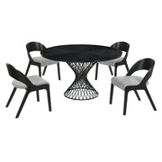 Cirque and Polly 5 Piece Black Round Dining Set - Furniture City (CA)l