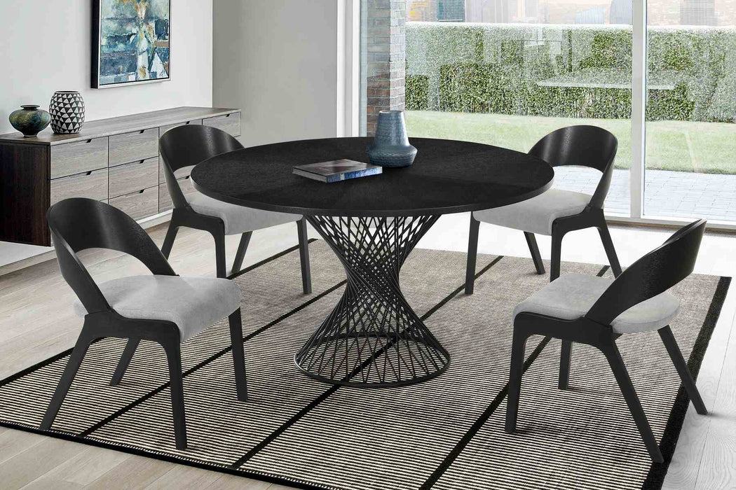 Cirque and Polly 5 Piece Black Round Dining Set