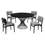 Cirque and Lima 5 Piece Black Round Dining Set - Furniture City (CA)l