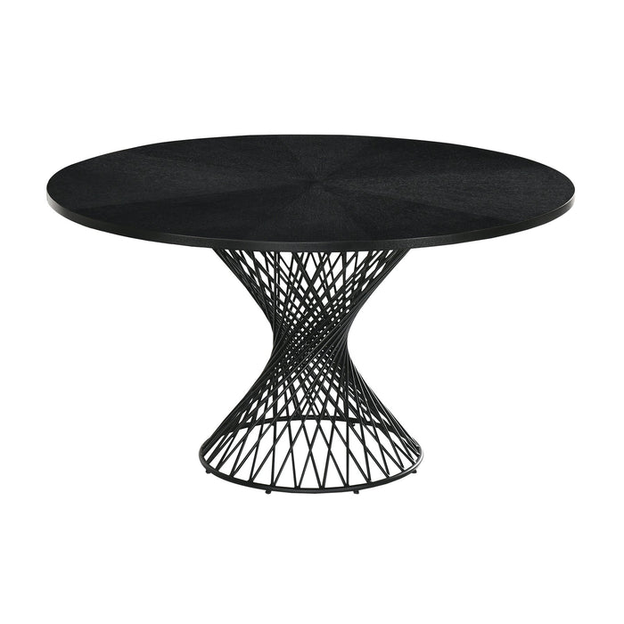 Cirque and Lima 5 Piece Black Round Dining Set