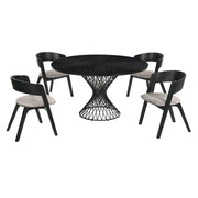 Cirque and Jackie 5 Piece Black Round Dining Set - Furniture City (CA)l