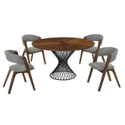 Cirque and Rowan 5 Piece Walnut Round Dining Set - Furniture City (CA)l