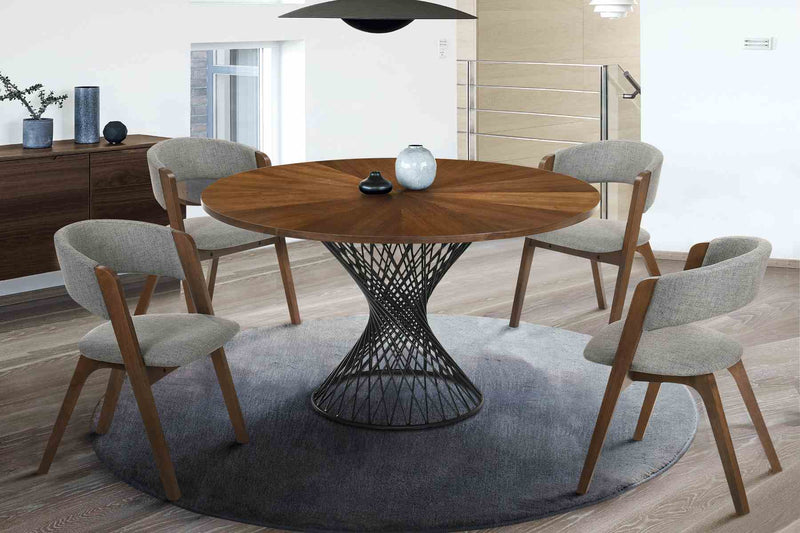 Cirque and Rowan 5 Piece Walnut Round Dining Set - Furniture City (CA)l