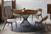 Cirque and Polly 5 Piece Walnut Round Dining Set - Furniture City (CA)l