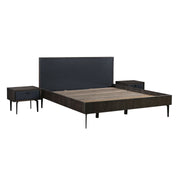 Cross Dark Gray Solid Oak King 3pc Bedroom Set - Furniture City (CA)l