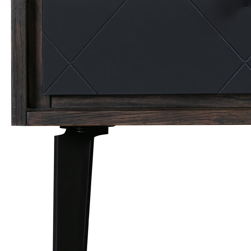 Cross Dark Gray Solid Oak King 3pc Bedroom Set - Furniture City (CA)l